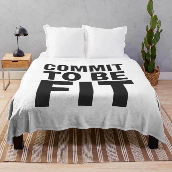 Item preview, Commit To Be Fit Bold Motivational Fitness Quote designed and sold by Katzpy.
