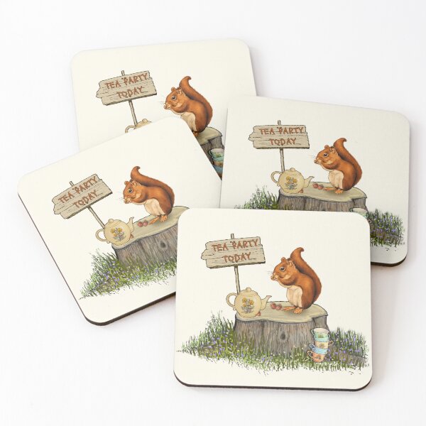 Item preview, Squirrel Having A Tea Party, Cute Animal Illustration designed and sold by JoyfulWhimsy.