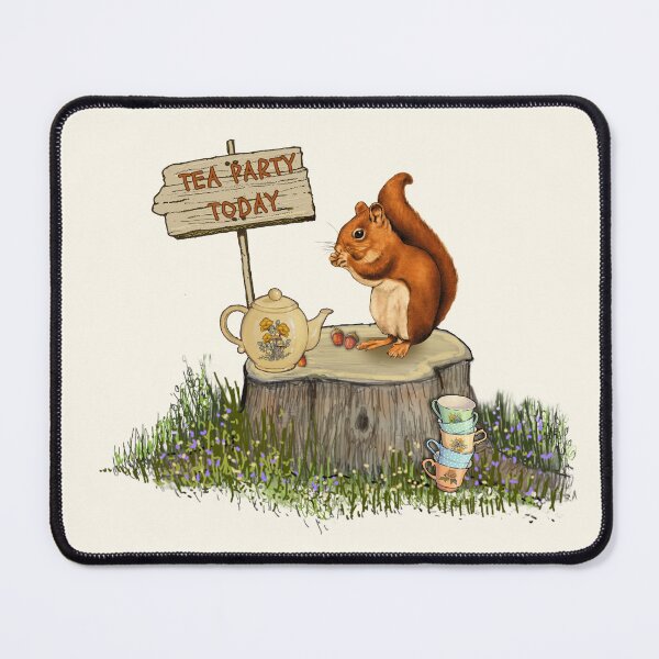 Item preview, Squirrel Having A Tea Party, Cute Animal Illustration designed and sold by JoyfulWhimsy.