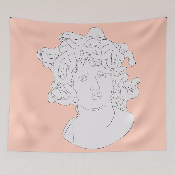 Item preview, Medusa Minimalist Line Art – Greek Mythology Aesthetic Print designed and sold by Still Silhouette.