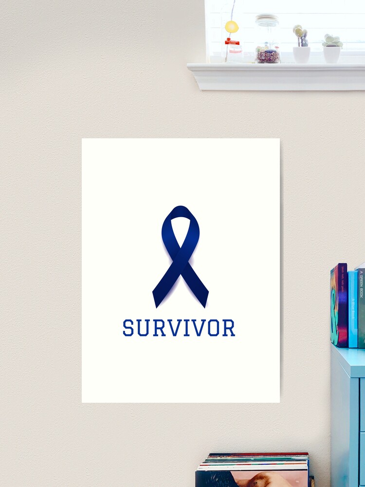 Colon Cancer Survivor Gift Blue Ribbon Colon Cancer Awareness