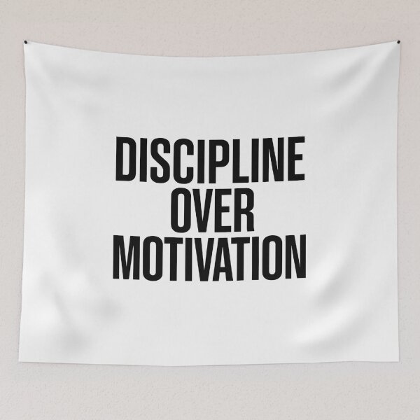 Item preview, Discipline Over Motivation Bold Minimalist Gym Quote designed and sold by Katzpy.