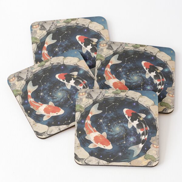 Item preview, Golden koi swim through a sea of stars. designed and sold by floatingedge.