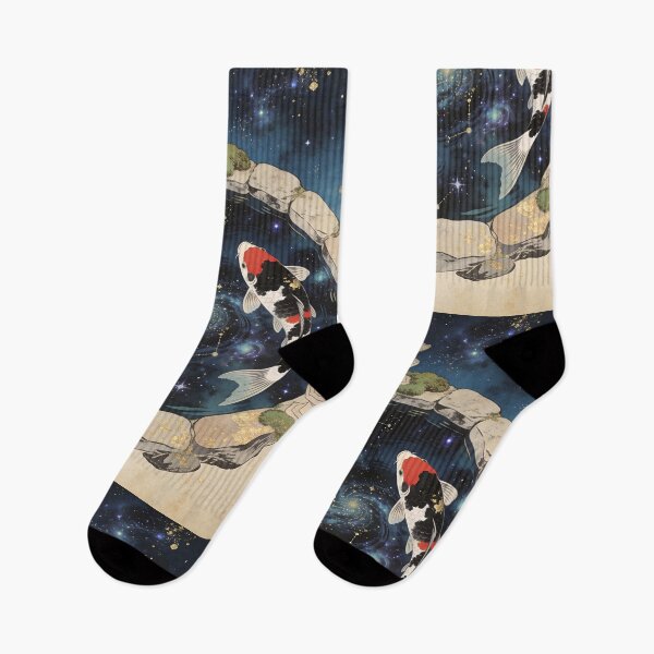 Item preview, Golden koi swim through a sea of stars. designed and sold by floatingedge.