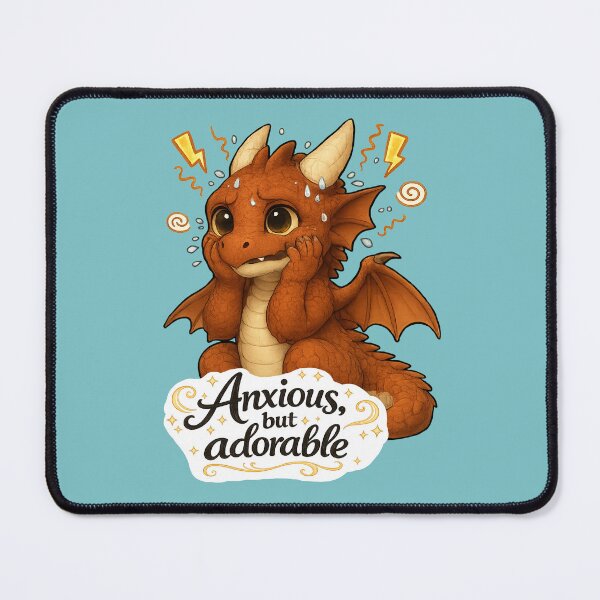 Item preview, Anxious but Adorable – Cute Nervous Baby Dragon designed and sold by Hatchling Hollow.