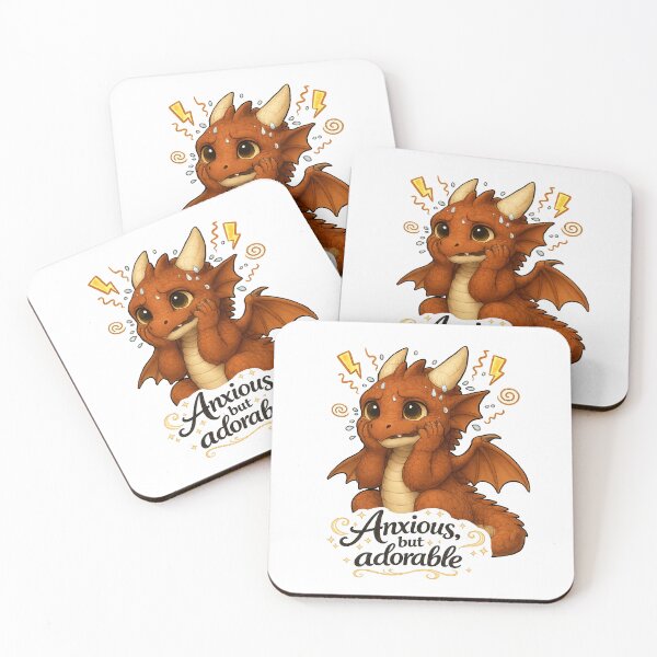 Item preview, Anxious but Adorable – Cute Nervous Baby Dragon designed and sold by Hatchling Hollow.