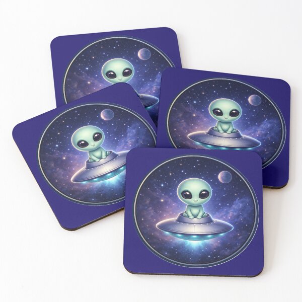 Item preview, Cosmic Cutie – Adorable Alien UFO Circle Art designed and sold by TheJoyfulPen.