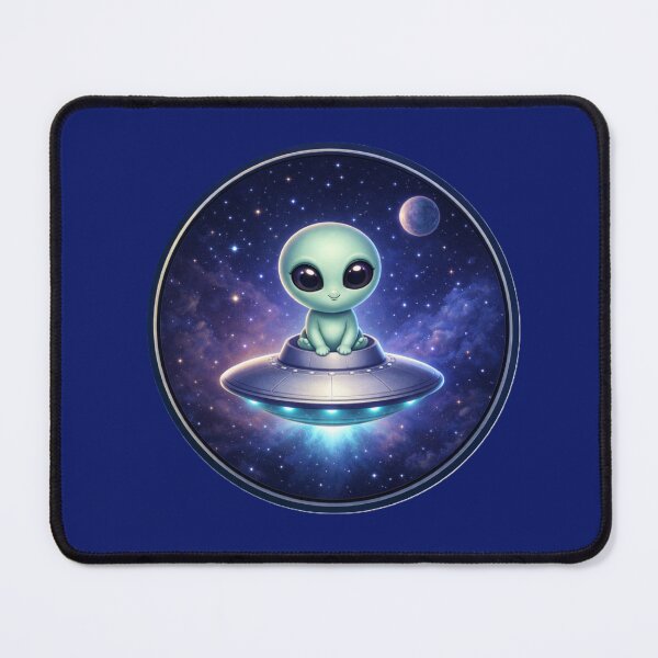 Item preview, Cosmic Cutie – Adorable Alien UFO Circle Art designed and sold by TheJoyfulPen.