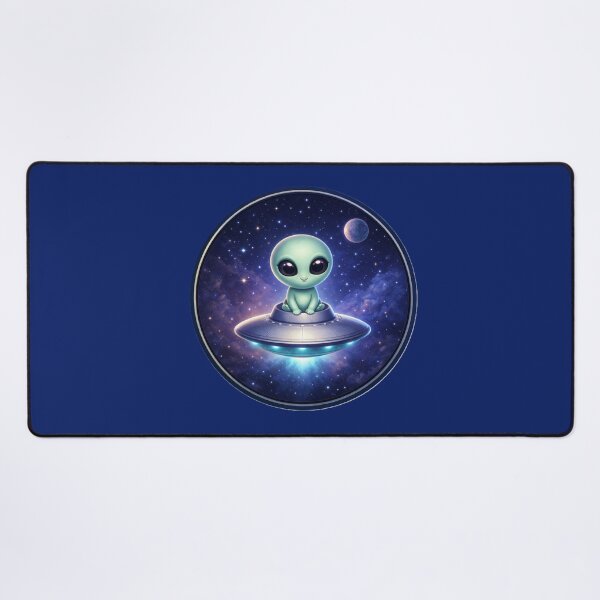 Item preview, Cosmic Cutie – Adorable Alien UFO Circle Art designed and sold by TheJoyfulPen.