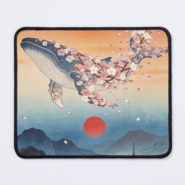 Item preview, Gigantic whale made of blooming cherry blossom branches designed and sold by floatingedge.