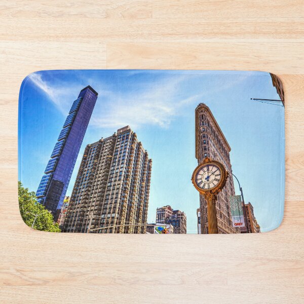 Item preview, Flatiron Building and Fifth Avenue Clock, NYC Cityscape designed and sold by Paul Thompson Photography.