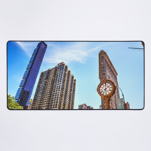 Item preview, Flatiron Building and Fifth Avenue Clock, NYC Cityscape designed and sold by Paul Thompson Photography.
