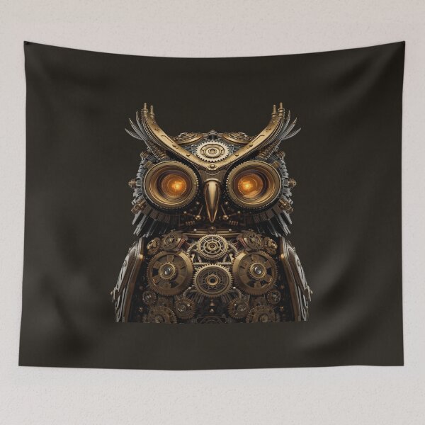 Item preview, Steampunk Mechanical Owl With Glowing Eyes designed and sold by ItzLacarth.