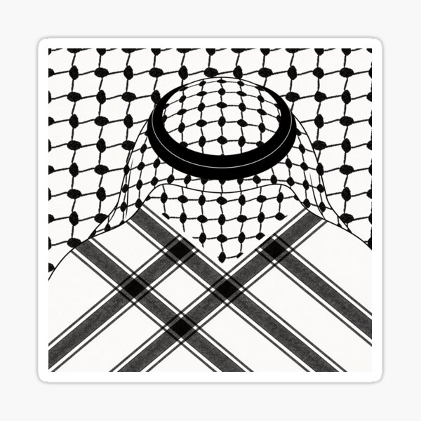 Black Traditional Keffiyeh Pattern Sticker