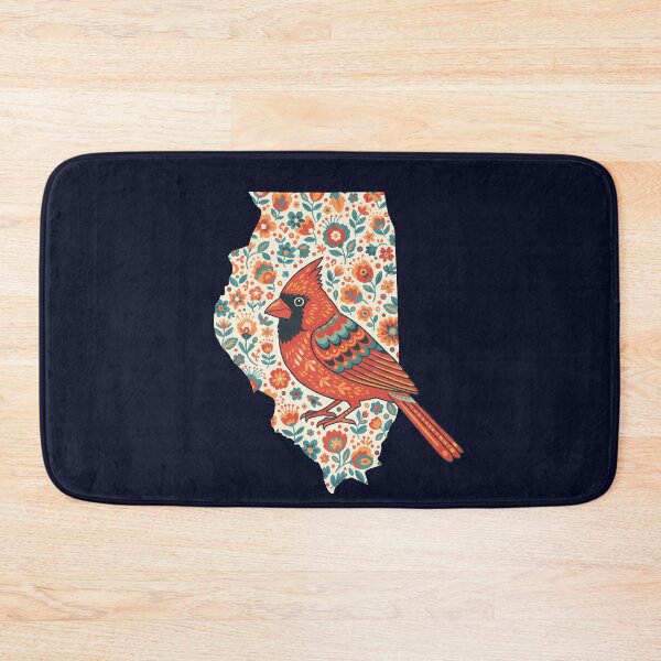 Item preview, Illinois Cardinal State Sticker – Scandinavian Folk Art by heidiannemorris © designed and sold by FOLK ART FUSION by heidiannemorris.