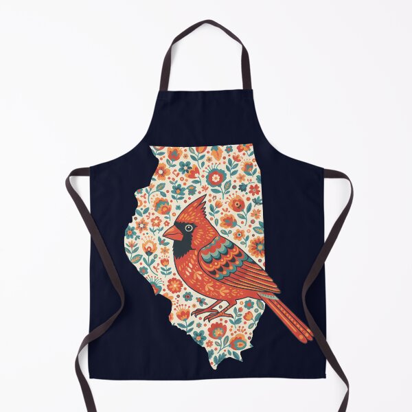 Item preview, Illinois Cardinal State Sticker – Scandinavian Folk Art by heidiannemorris © designed and sold by FOLK ART FUSION by heidiannemorris.