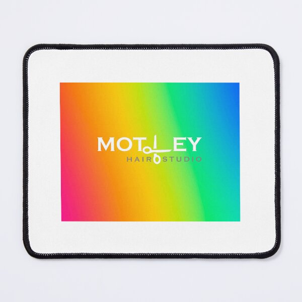 Item preview, Motley Hair Studio logo with rainbow background designed and sold by MotleyHair.