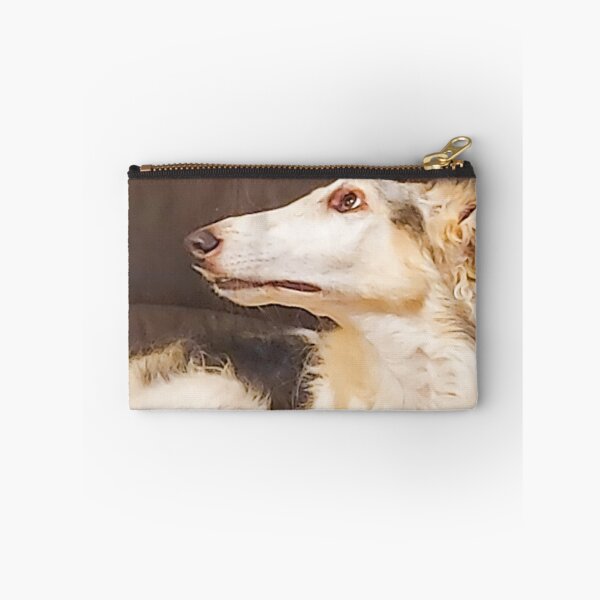 Item preview, Relaxed White and Cream Hound Lying on Sofa in Cozy Home Setting designed and sold by ivon55.