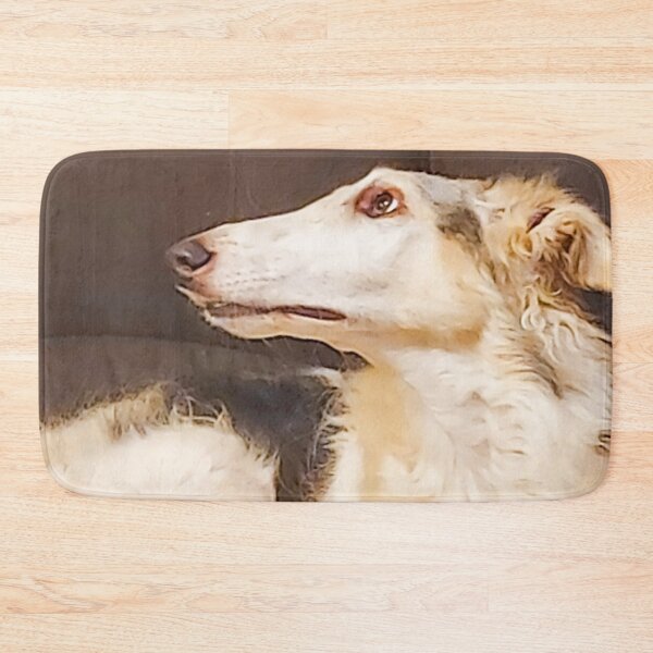 Item preview, Relaxed White and Cream Hound Lying on Sofa in Cozy Home Setting designed and sold by ivon55.