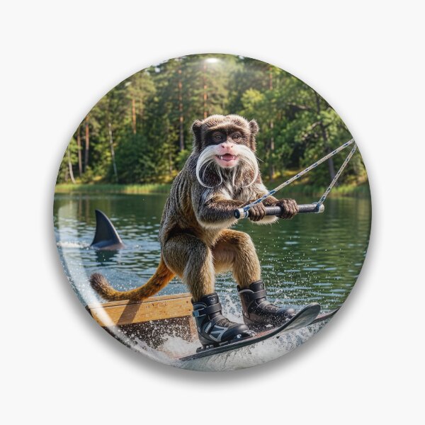 Item preview, Emperor Tamarin Monkey Tries to Jump the Shark designed and sold by Tridentulus.