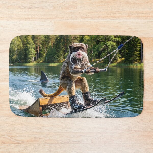 Item preview, Emperor Tamarin Monkey Tries to Jump the Shark designed and sold by Tridentulus.