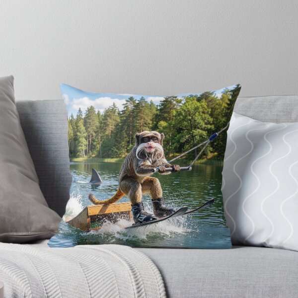 Item preview, Emperor Tamarin Monkey Tries to Jump the Shark designed and sold by Tridentulus.