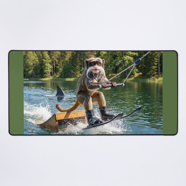 Item preview, Emperor Tamarin Monkey Tries to Jump the Shark designed and sold by Tridentulus.