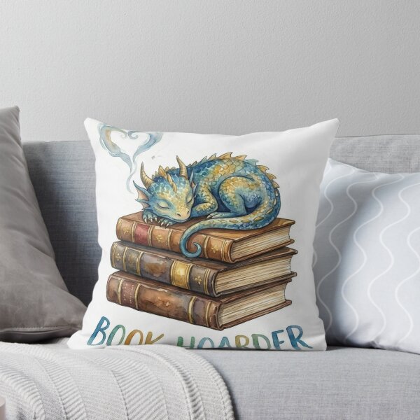 Item preview, "Book Hoarder" Cute Sleeping Dragon on Books Watercolor designed and sold by RiotKida.