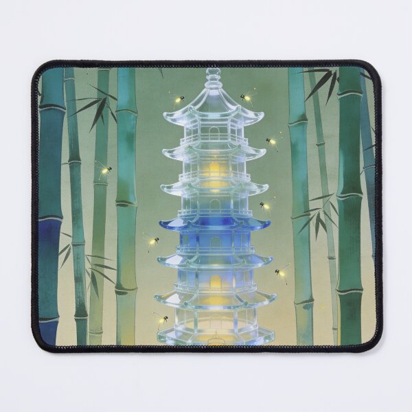 Item preview, Glass pagoda in a mystical bamboo forest designed and sold by floatingedge.