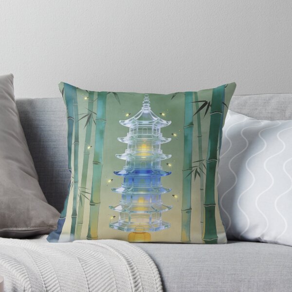 Item preview, Glass pagoda in a mystical bamboo forest designed and sold by floatingedge.