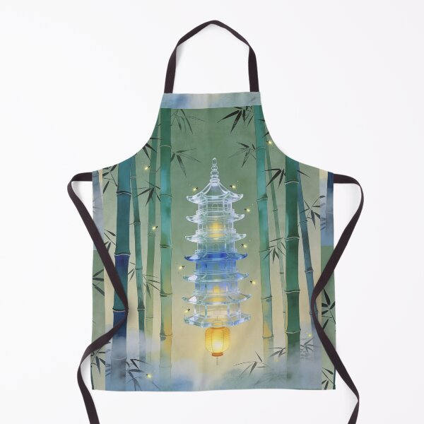 Item preview, Glass pagoda in a mystical bamboo forest designed and sold by floatingedge.