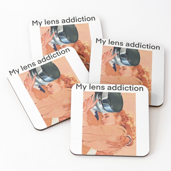 Item preview, My Lens Addiction – Vintage Photography Humor, Camera Lover Illustration Sticker designed and sold by StickemandPeel.