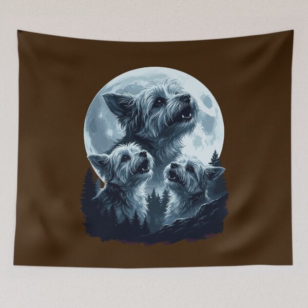 Item preview, Funny Shorkies Howling Three Wolf Moon Parody Dog designed and sold by Leonardo Palumbo.