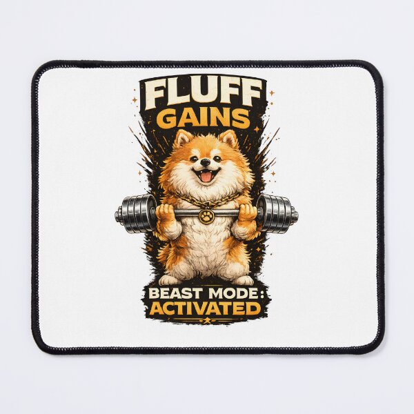 Item preview, Fluff Gains Beast Mode Activated – Funny Gym Dog Workout Design designed and sold by PurfectPredator.