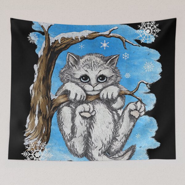 Item preview, Hang in There Baby Cat in Snow designed and sold by JamesARager.