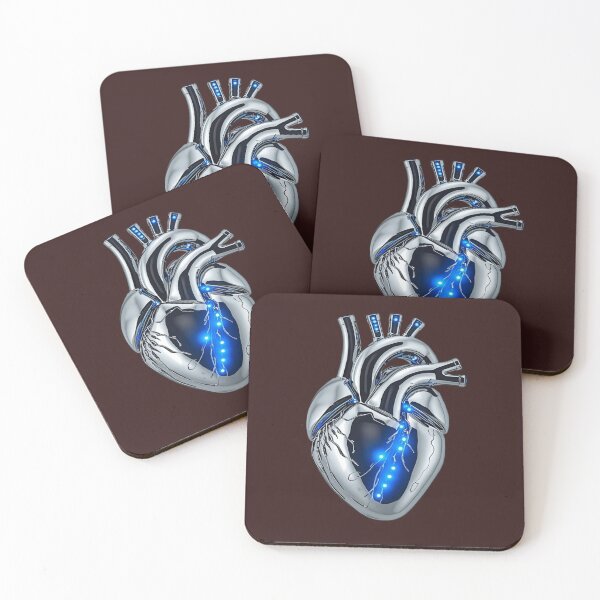 Item preview, Futuristic Chrome Cyberpunk Anatomical Human Heart designed and sold by ItzLacarth.