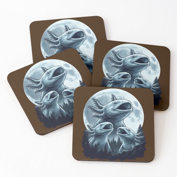 Item preview, Funny Axolotls Howling Three Wolf Moon Parody Meme designed and sold by Leonardo Palumbo.