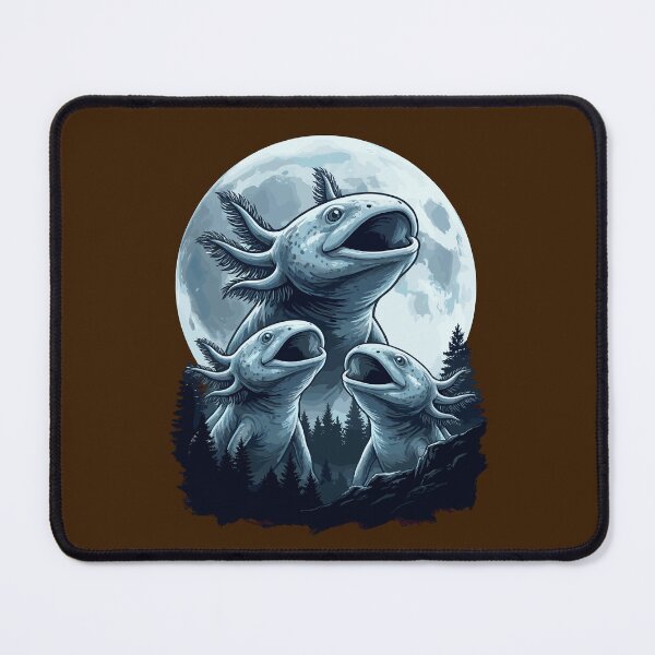 Item preview, Funny Axolotls Howling Three Wolf Moon Parody Meme designed and sold by Leonardo Palumbo.
