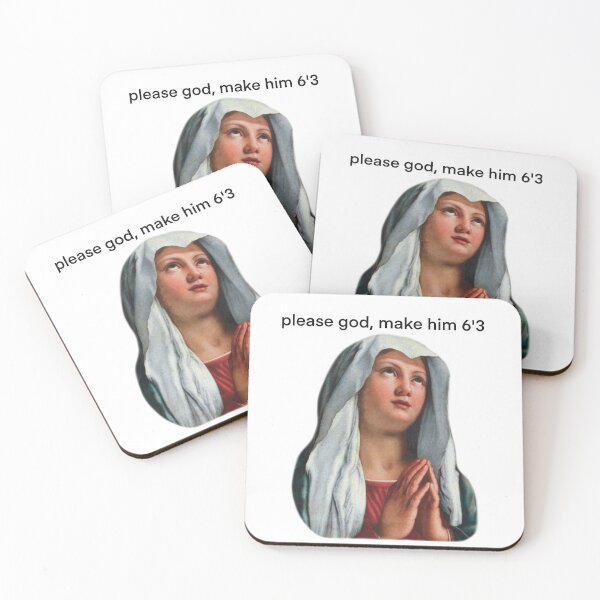 Item preview, Please God Make Him 6’3” – Funny Praying Mary Illustration, Humor Sticker / T-Shirt Design designed and sold by StickemandPeel.