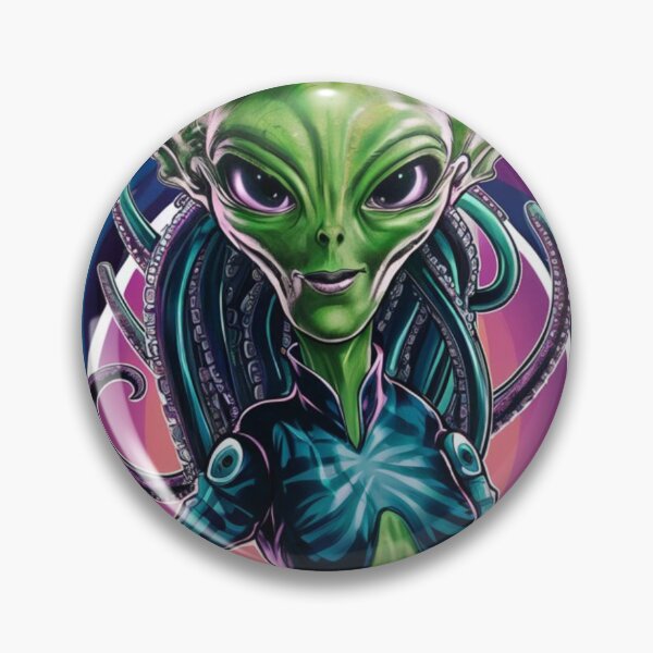 Item preview, Curious Visitor  Playful Green Alien designed and sold by Vivid Art Zone.