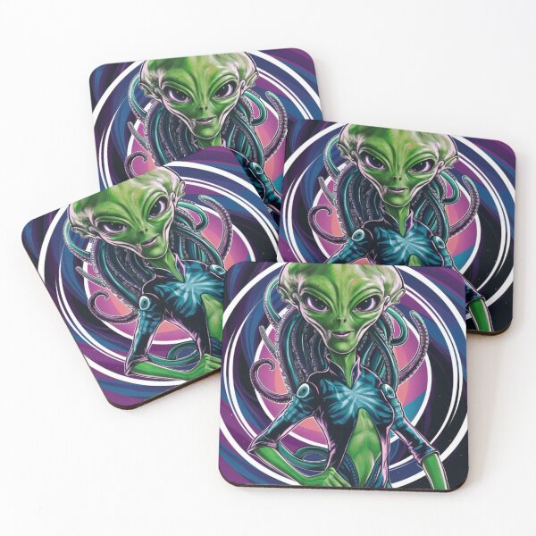 Item preview, Curious Visitor  Playful Green Alien designed and sold by Vivid Art Zone.