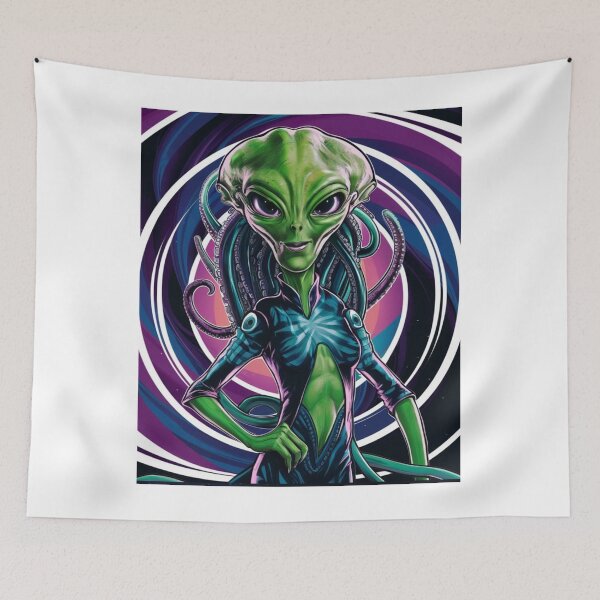 Item preview, Curious Visitor  Playful Green Alien designed and sold by Vivid Art Zone.