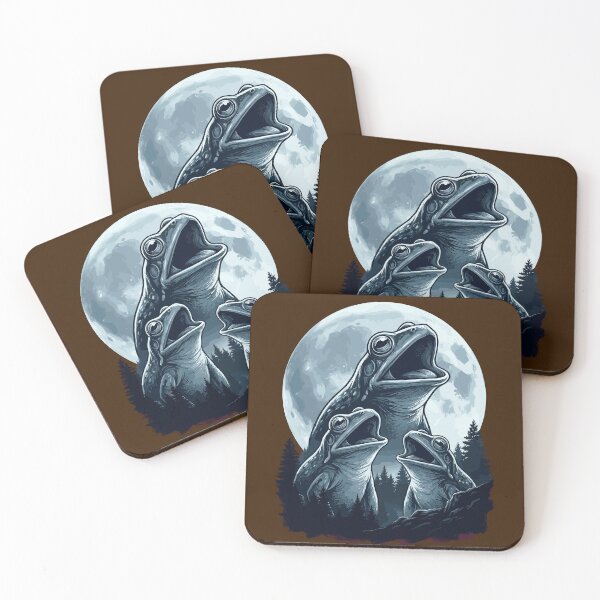 Item preview, Funny Frogs Croaking Three Wolf Moon Parody Meme designed and sold by Leonardo Palumbo.