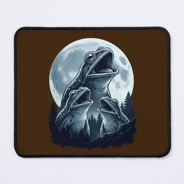 Item preview, Funny Frogs Croaking Three Wolf Moon Parody Meme designed and sold by Leonardo Palumbo.