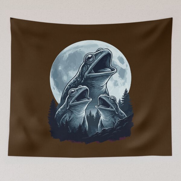 Item preview, Funny Frogs Croaking Three Wolf Moon Parody Meme designed and sold by Leonardo Palumbo.