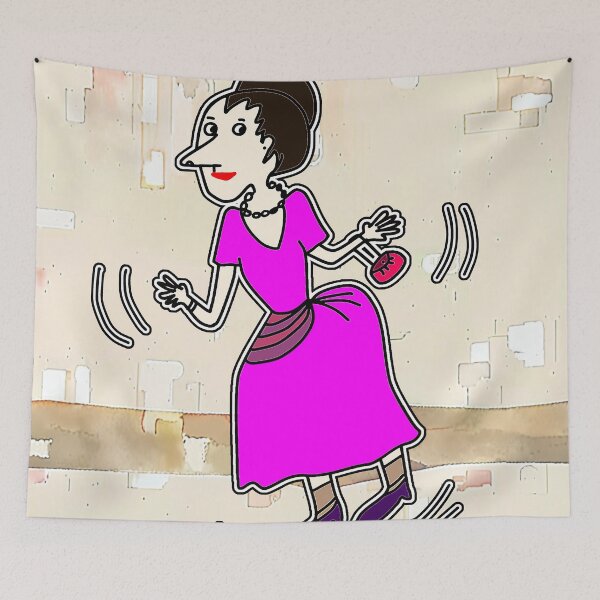 Item preview, "Whimsical Dancing Woman in Pink Dress" designed and sold by nighttime1990.