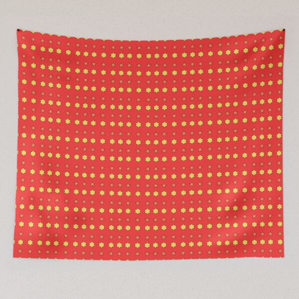 Item preview, Yellow and Orange Alternating Stars on red background pattern designed and sold by fev-rocks.