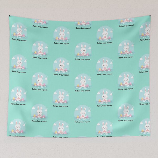 Item preview, Relax, Hop, Repeat – Floating Bunny Easter Illustration designed and sold by Sea Gem.