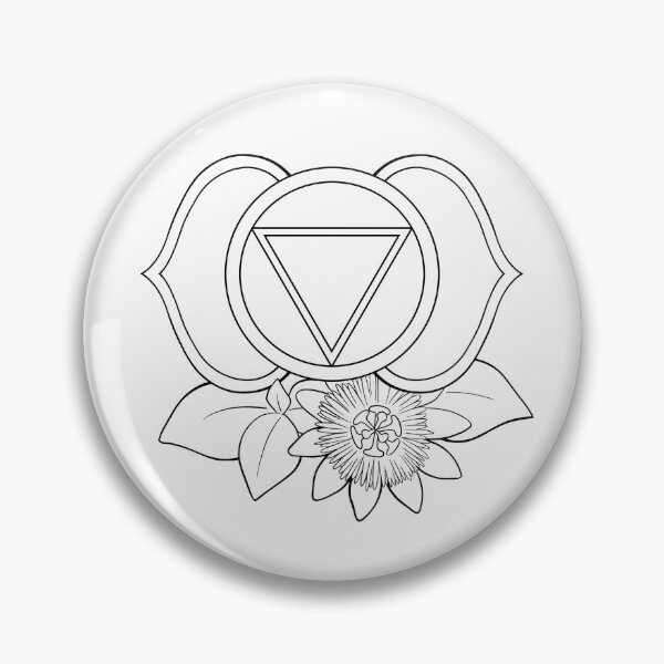 Item preview, Ajna Third Eye Chakra Line Art – Black and White Spiritual Symbol Botanical Illustration designed and sold by BlackLineLab.