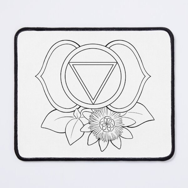 Item preview, Ajna Third Eye Chakra Line Art – Black and White Spiritual Symbol Botanical Illustration designed and sold by BlackLineLab.